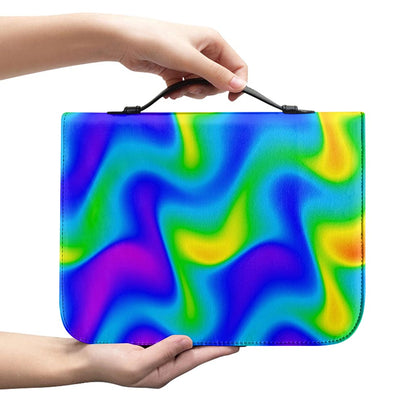 Rainbow Psychedelic Trippy Print Leather Bible Cover