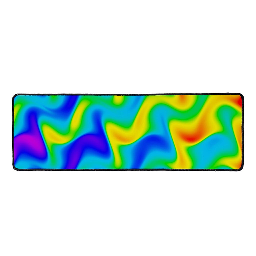 Rainbow Psychedelic Trippy Print Long Kitchen Mat