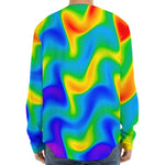 Rainbow Psychedelic Trippy Print Long Sleeve Baseball Jersey