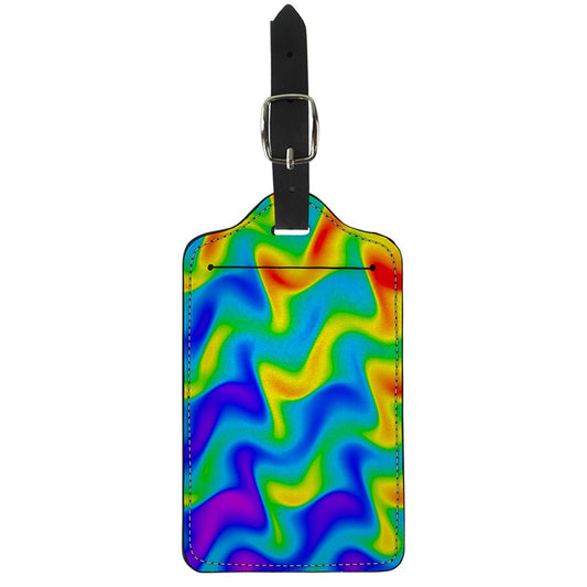 Rainbow Psychedelic Trippy Print Luggage Tag