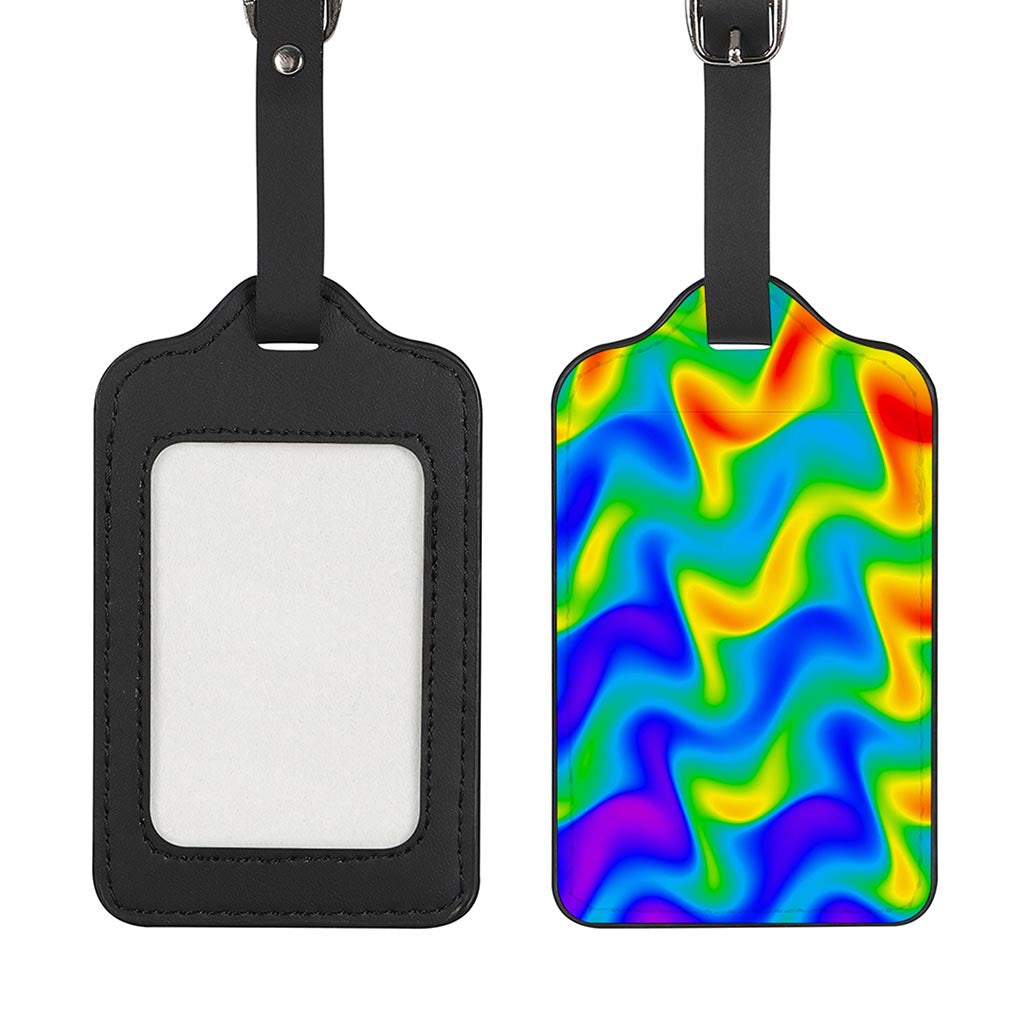 Rainbow Psychedelic Trippy Print Luggage Tag