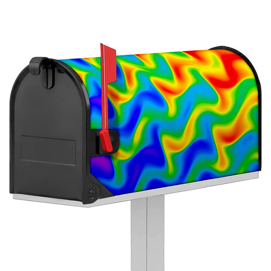 Rainbow Psychedelic Trippy Print Mailbox Cover