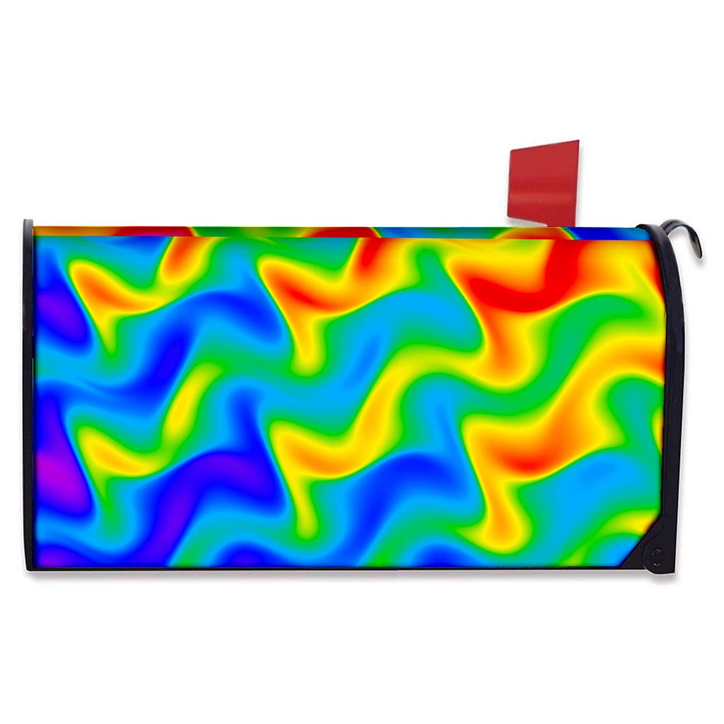 Rainbow Psychedelic Trippy Print Mailbox Cover