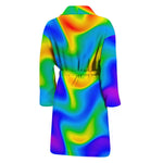 Rainbow Psychedelic Trippy Print Men's Bathrobe