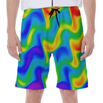 Rainbow Psychedelic Trippy Print Men's Beach Shorts