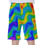 Rainbow Psychedelic Trippy Print Men's Beach Shorts