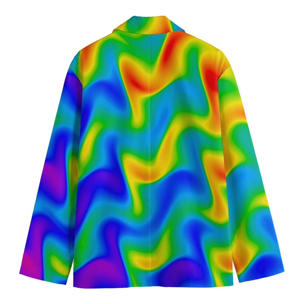 Rainbow Psychedelic Trippy Print Men's Blazer