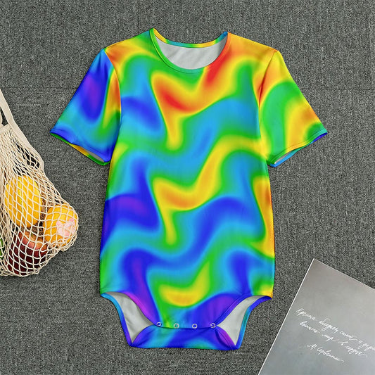 Rainbow Psychedelic Trippy Print Men's Bodysuit
