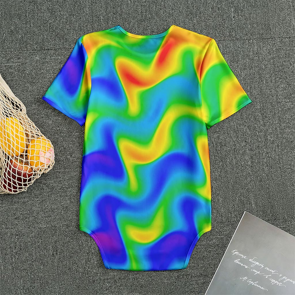 Rainbow Psychedelic Trippy Print Men's Bodysuit