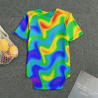 Rainbow Psychedelic Trippy Print Men's Bodysuit