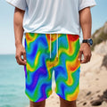 Rainbow Psychedelic Trippy Print Men's Cargo Shorts