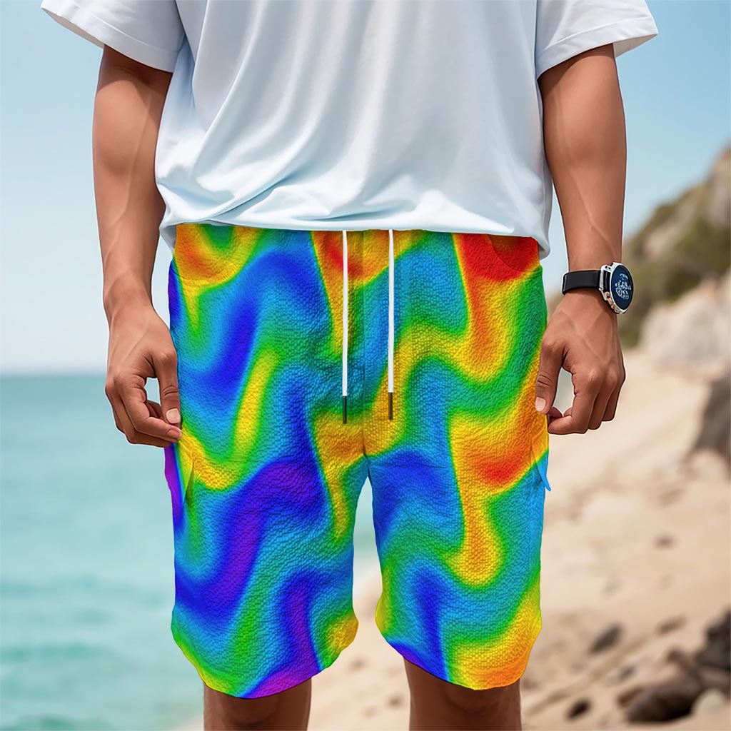 Rainbow Psychedelic Trippy Print Men's Cargo Shorts