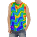 Rainbow Psychedelic Trippy Print Men's Fitness Tank Top