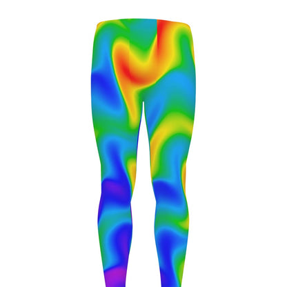 Rainbow Psychedelic Trippy Print Men's leggings