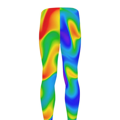 Rainbow Psychedelic Trippy Print Men's leggings