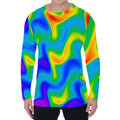 Rainbow Psychedelic Trippy Print Men's Long Sleeve T-Shirt