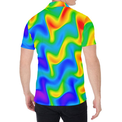 Rainbow Psychedelic Trippy Print Men's Shirt