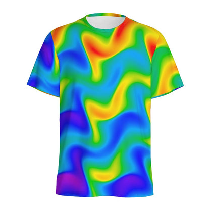 Rainbow Psychedelic Trippy Print Men's Sports T-Shirt