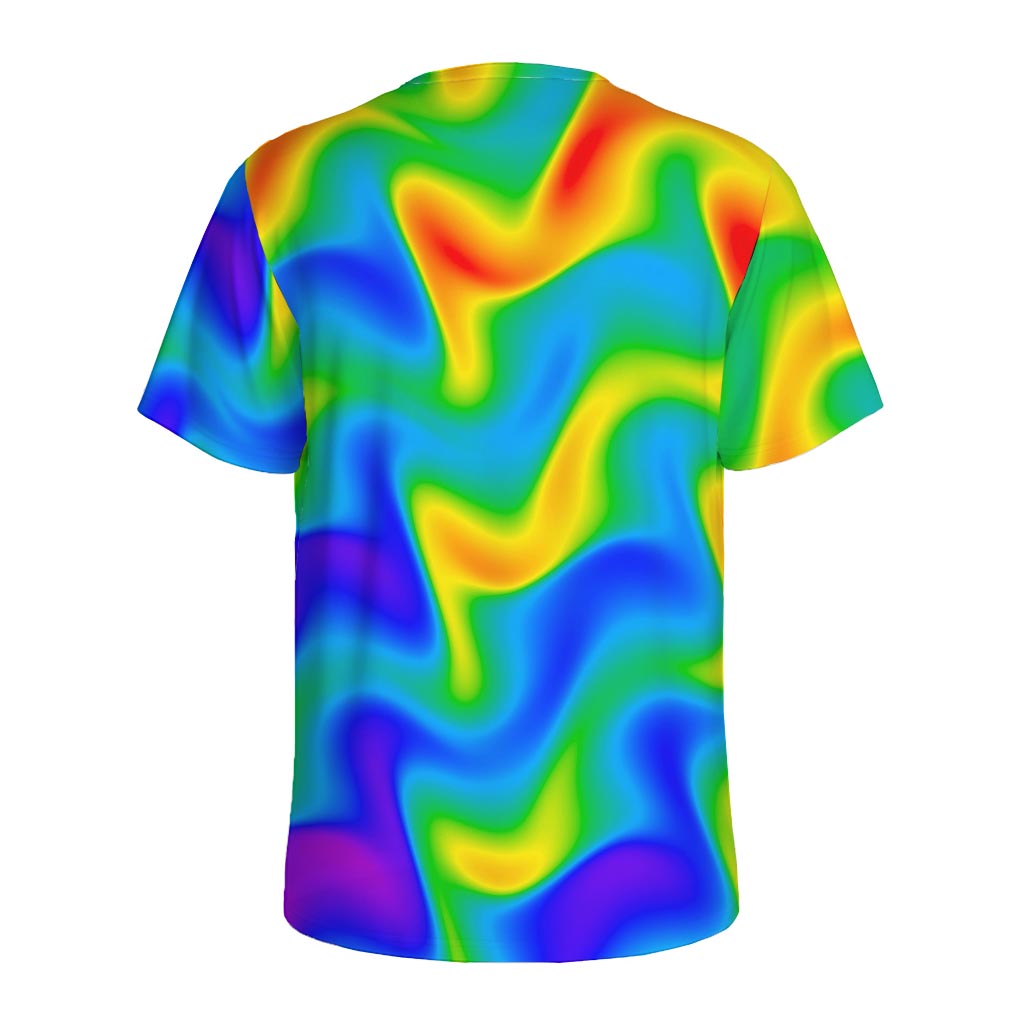 Rainbow Psychedelic Trippy Print Men's Sports T-Shirt