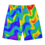 Rainbow Psychedelic Trippy Print Men's Swim Trunks