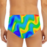 Rainbow Psychedelic Trippy Print Men's Triangle Swim Briefs