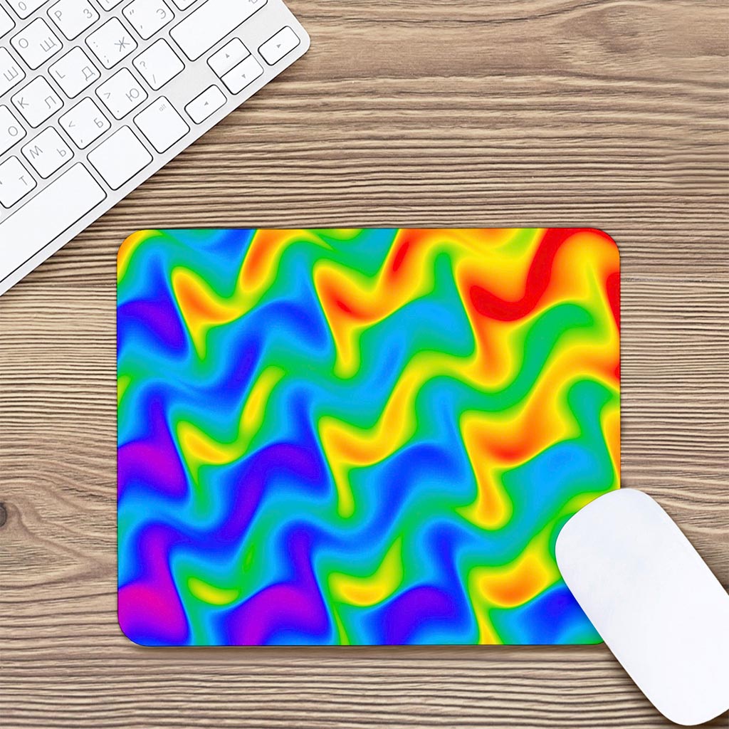 Rainbow Psychedelic Trippy Print Mouse Pad