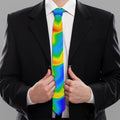 Rainbow Psychedelic Trippy Print Necktie