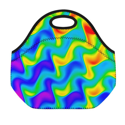 Rainbow Psychedelic Trippy Print Neoprene Lunch Bag