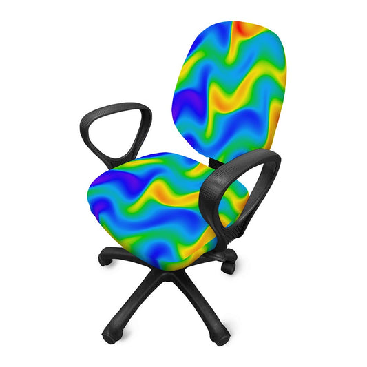 Rainbow Psychedelic Trippy Print Office Chair Cover