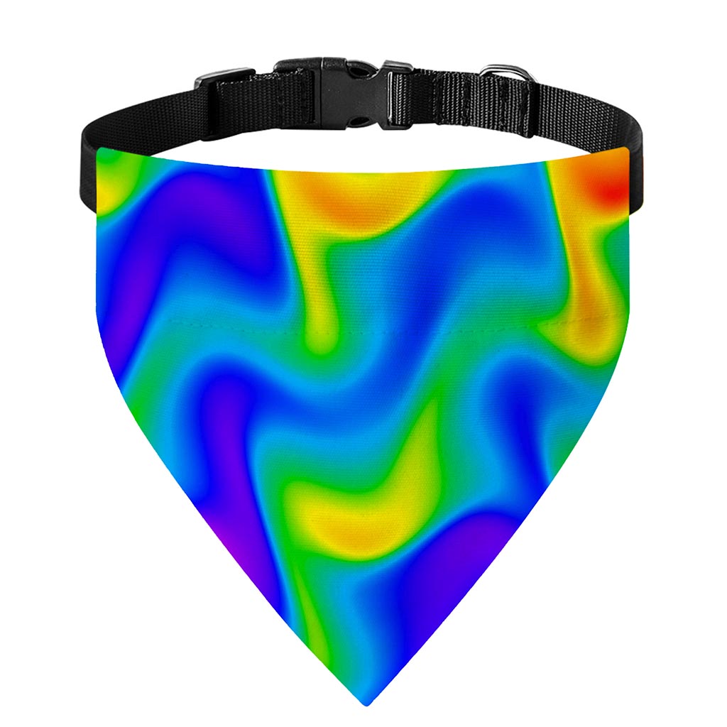 Rainbow Psychedelic Trippy Print Over The Collar Dog Bandana