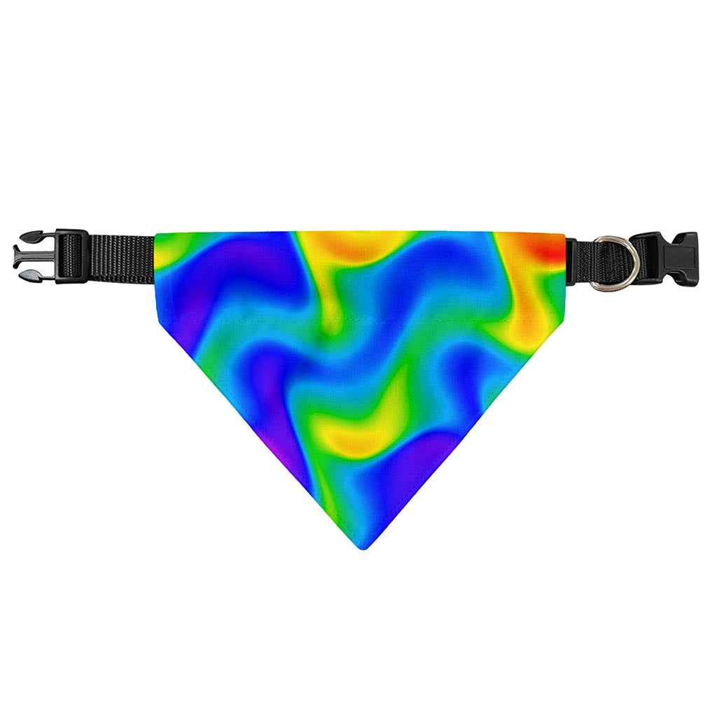 Rainbow Psychedelic Trippy Print Over The Collar Dog Bandana