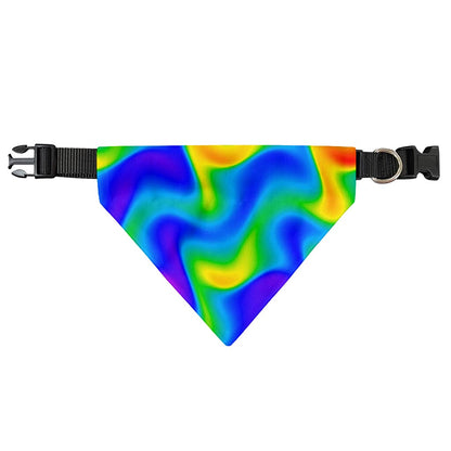 Rainbow Psychedelic Trippy Print Over The Collar Dog Bandana