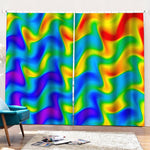 Rainbow Psychedelic Trippy Print Pencil Pleat Curtains