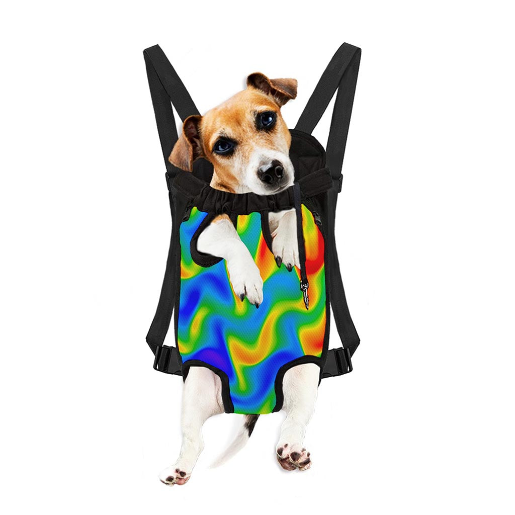 Rainbow Psychedelic Trippy Print Pet Carrier Backpack