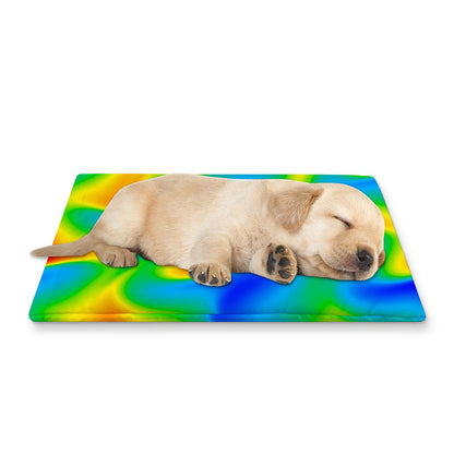 Rainbow Psychedelic Trippy Print Pet Cooling Mat Cover