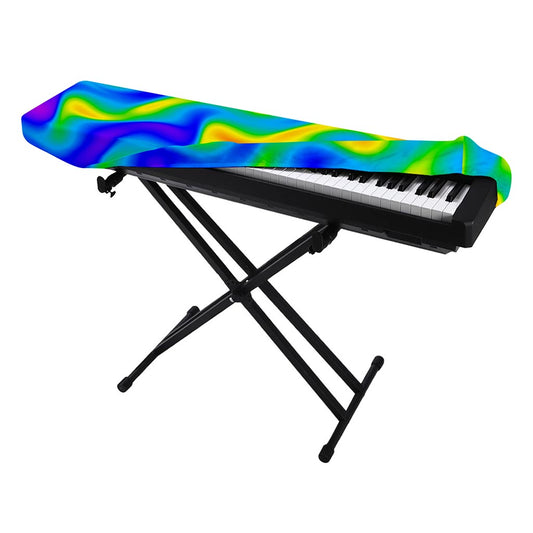 Rainbow Psychedelic Trippy Print Piano Keyboard Cover