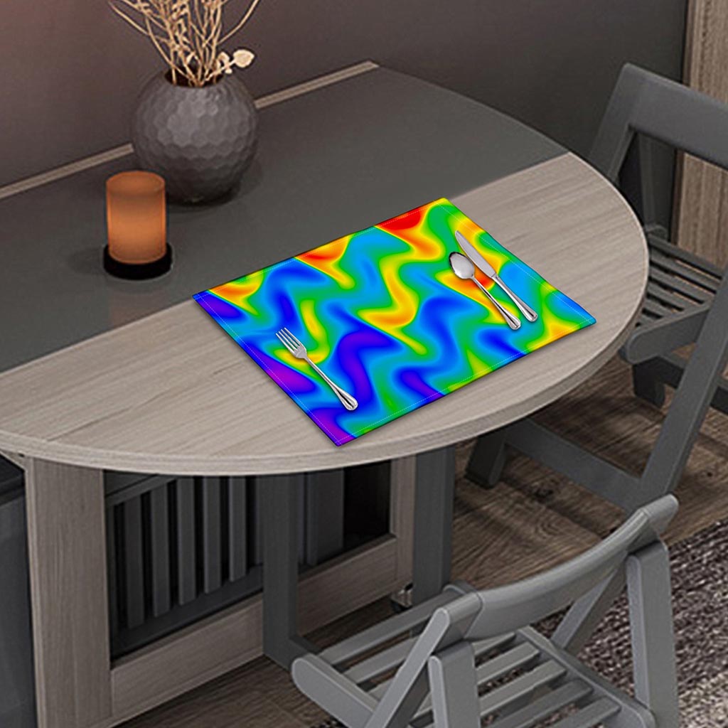 Rainbow Psychedelic Trippy Print Placemat