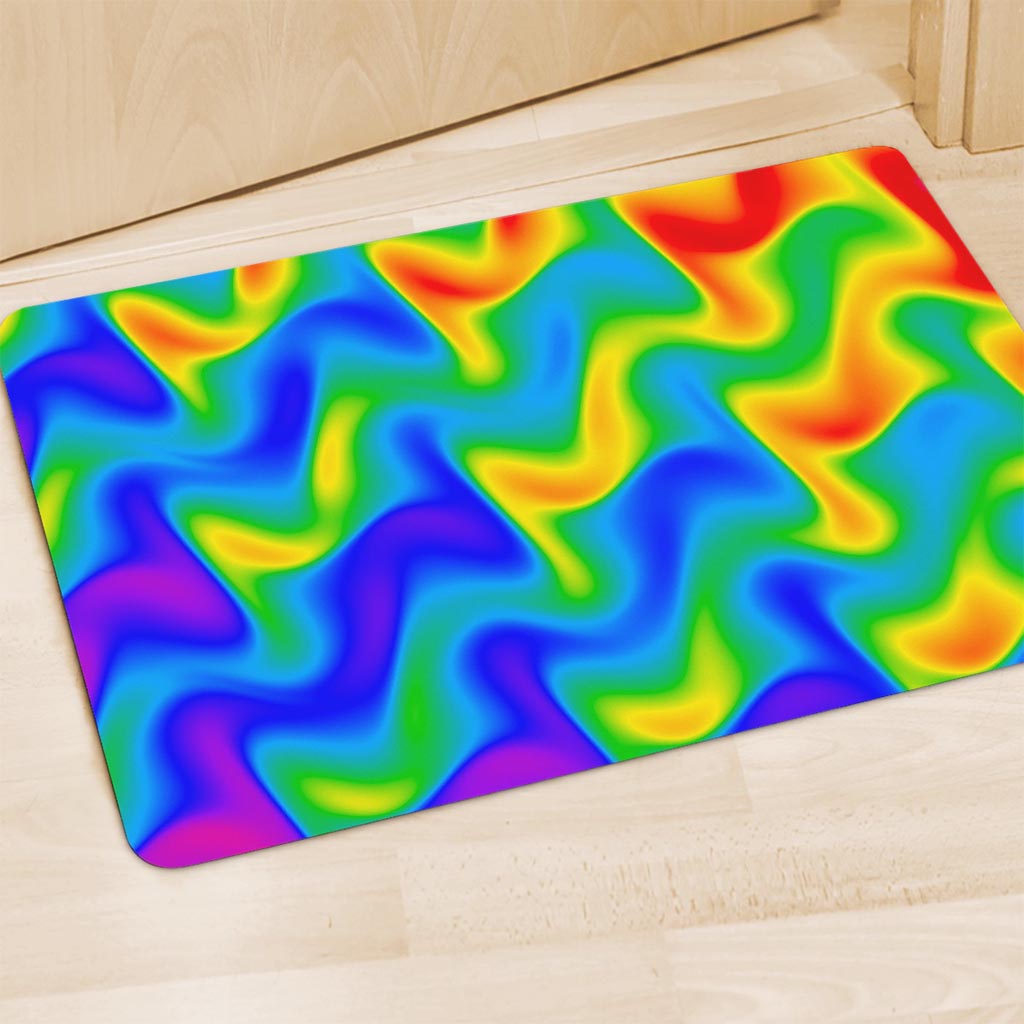 Rainbow Psychedelic Trippy Print Polyester Doormat