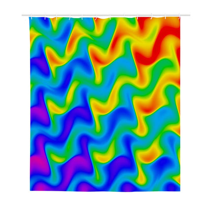 Rainbow Psychedelic Trippy Print Polyester Shower Curtain