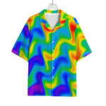 Rainbow Psychedelic Trippy Print Rayon Hawaiian Shirt