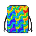 Rainbow Psychedelic Trippy Print Rectangular Crossbody Bag