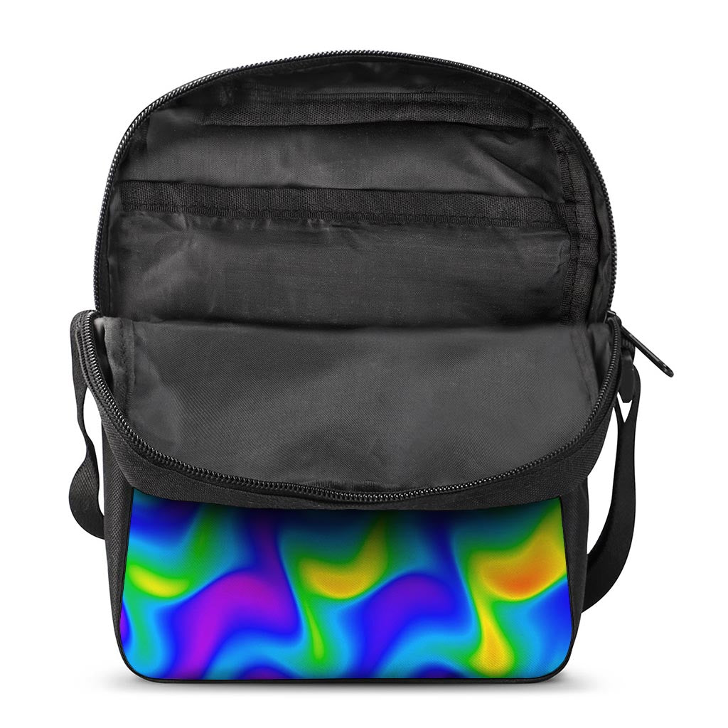 Rainbow Psychedelic Trippy Print Rectangular Crossbody Bag
