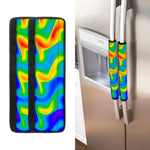 Rainbow Psychedelic Trippy Print Refrigerator Handle Covers