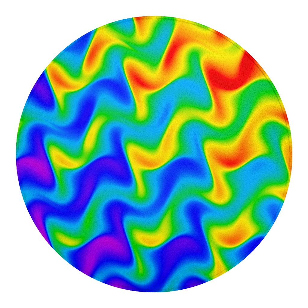 Rainbow Psychedelic Trippy Print Round Blanket