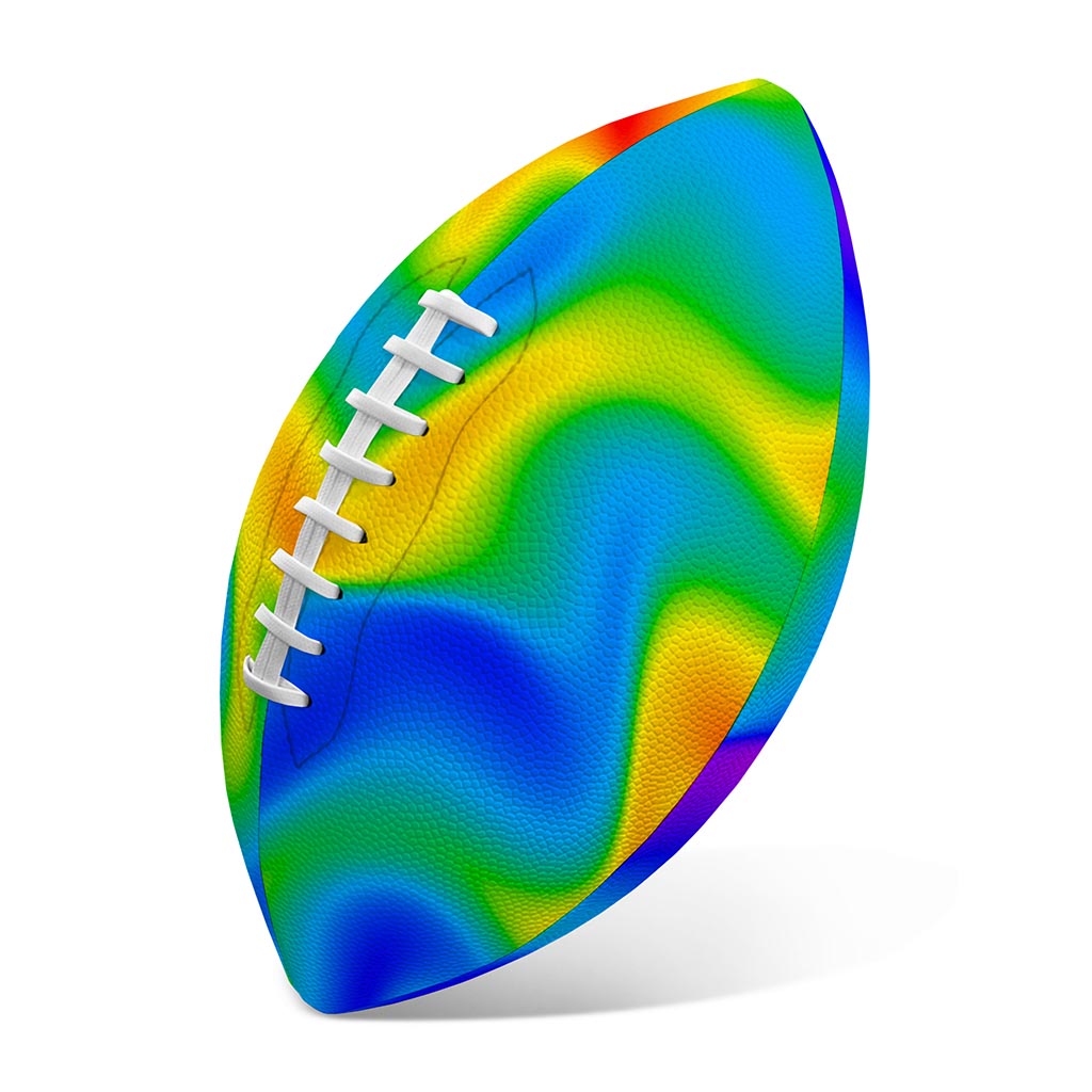 Rainbow Psychedelic Trippy Print Rugby Ball