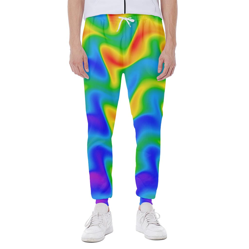 Rainbow Psychedelic Trippy Print Scuba Joggers