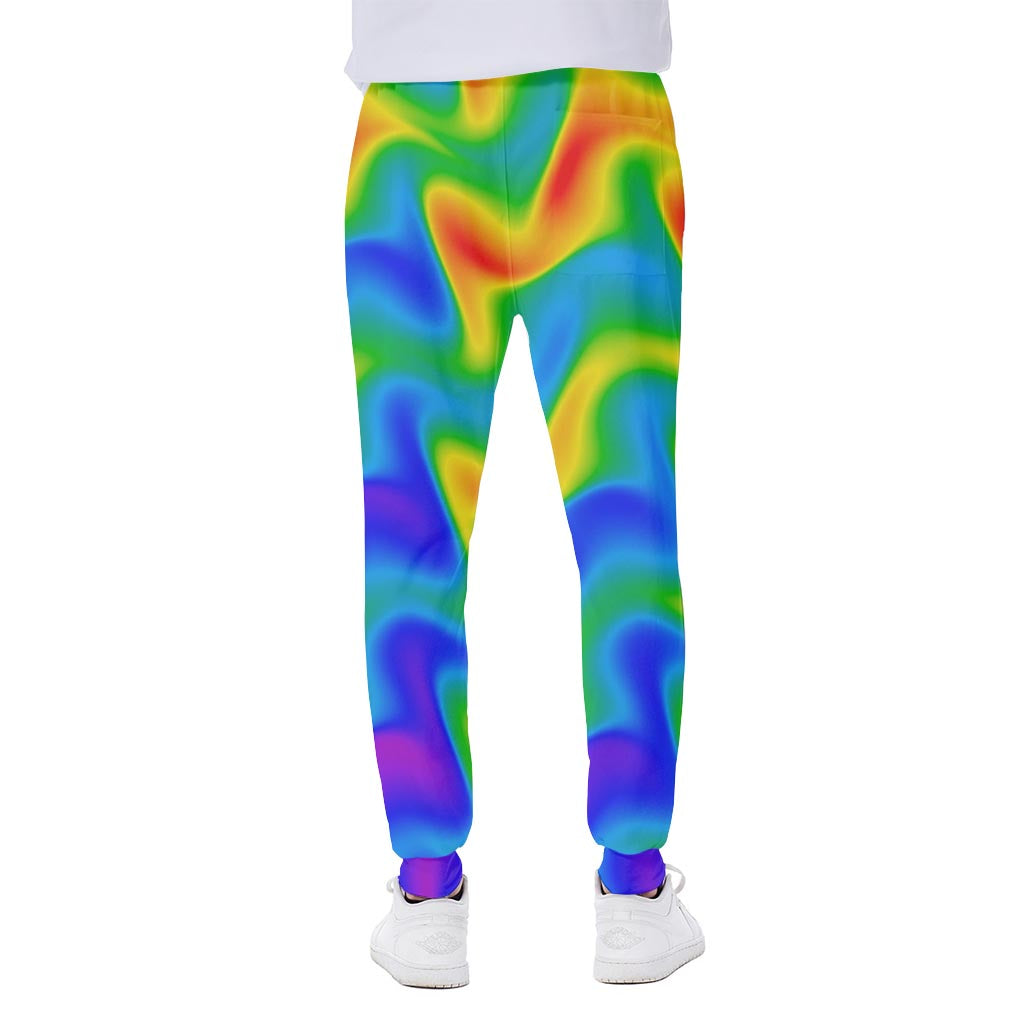 Rainbow Psychedelic Trippy Print Scuba Joggers