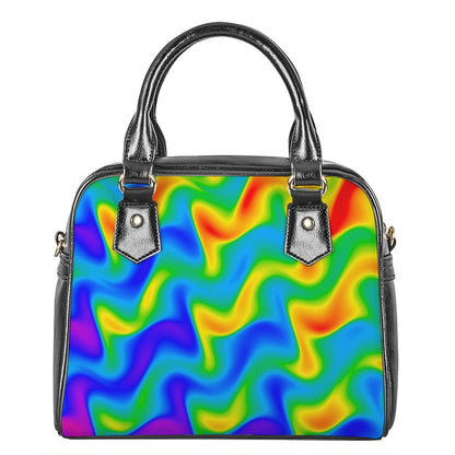 Rainbow Psychedelic Trippy Print Shoulder Handbag