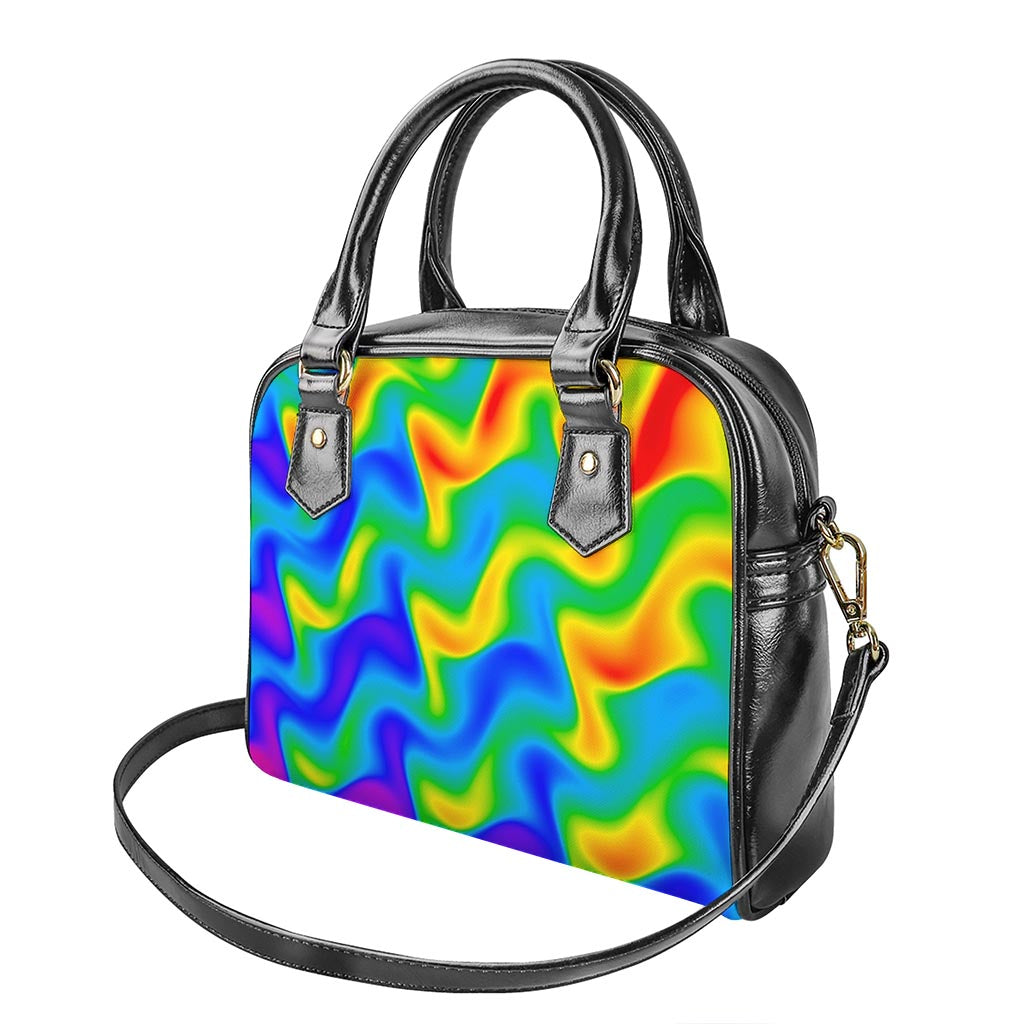 Rainbow Psychedelic Trippy Print Shoulder Handbag