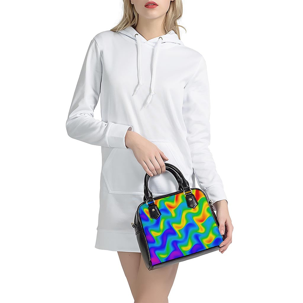 Rainbow Psychedelic Trippy Print Shoulder Handbag